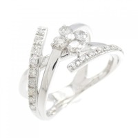 K18WG フラワー ダイヤモンド リング 0.50CT