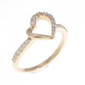 K18PG ハート ダイヤモンド リング 0.18CT