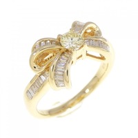 K18YG リボン ダイヤモンド リング 0.19CT