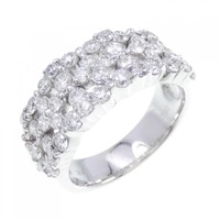 750WG フラワー ダイヤモンド リング 1.83CT