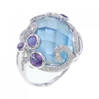 750WG カラーストーン リング