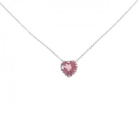 K18WG ハート トルマリン ネックレス 0.75CT
