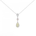 ダイヤモンド ネックレス 1.039CT FIY SI2 ペアシェイプ/ 0.113CT FLP SI1 ファンシーカット