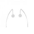 750WG フラワー ダイヤモンド ピアス 0.34CT