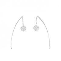 750WG フラワー ダイヤモンド ピアス 0.34CT