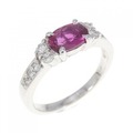 K18WG ルビー リング 0.76CT