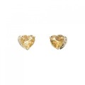 K18YG ハート シトリン ピアス