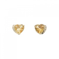 K18YG ハート シトリン ピアス