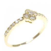 K18YG フラワー ダイヤモンド リング 0.30CT