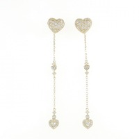 K18YG 2WAY ハート ダイヤモンド ピアス 0.96CT