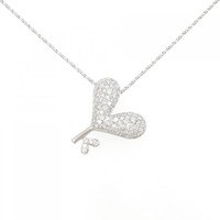 K18WG ハート×キー ダイヤモンド ネックレス 1.10CT