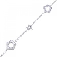 14KWG フラワー×スター ブレスレット