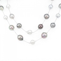 K14WG 黒蝶パール ネックレス