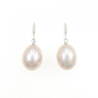 K18WG 淡水パール ピアス