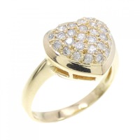 K18YG パヴェ ハート ダイヤモンド リング 0.50CT