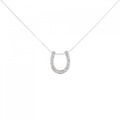 K18WG ホースシュー ダイヤモンド ネックレス 0.10CT