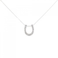 K18WG ホースシュー ダイヤモンド ネックレス 0.10CT
