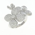 K18WG フラワー ダイヤモンド リング 1.12CT