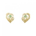 K18YG ハート エメラルド ピアス