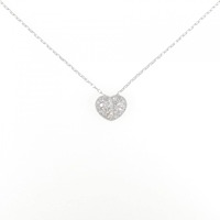 K18WG ハート パヴェ ダイヤモンド ネックレス 0.30CT