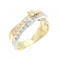K18YG/PT/K18PG フラワー ダイヤモンド リング 0.30CT