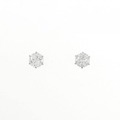 PT ダイヤモンド ピアス 0.301CT 0.343CT F-G SI1 VERYGOOD