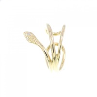 K18YG スネーク ダイヤモンド イヤーカフ 片耳 0.01CT