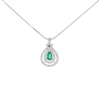 K18WG エメラルド ネックレス 0.44CT