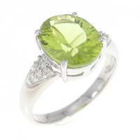 K18WG ペリドット リング 2.50CT