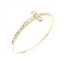 K18YG クロス ダイヤモンド リング 0.13CT