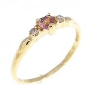 K18YG ハート トルマリン リング