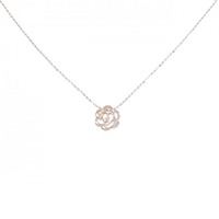 K10PG フラワー ダイヤモンド ネックレス 0.01CT