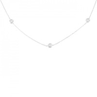 K18WG ダイヤモンド ネックレス 0.16CT