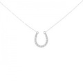 K18WG ホースシュー ダイヤモンド ネックレス 0.10CT