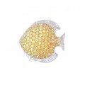 K18WG/K18YG フィッシュ サファイヤ ブローチ 2.88CT