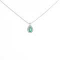 【新品】PT エメラルド ネックレス 0.28CT