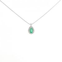 【新品】PT エメラルド ネックレス 0.28CT