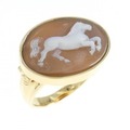 K18YG ホース シェルカメオ リング