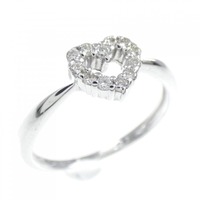 K18WG ハート ダイヤモンド ピンキー リング 0.10CT