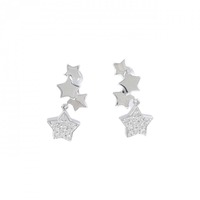 K18WG スター ダイヤモンド イヤリング 0.24CT