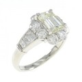 PT ダイヤモンド リング 1.137CT VLY VVS2 エメラルドカット