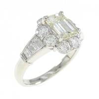 PT ダイヤモンド リング 1.137CT VLY VVS2 エメラルドカット