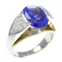 PT/K18YG タンザナイト リング 3.37CT