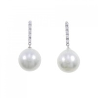 K14WG 白蝶パール ピアス 12.2mm