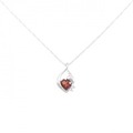K18WG ハート ガーネット ネックレス