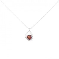 K18WG ハート ガーネット ネックレス