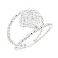 750WG フラワー ダイヤモンド リング 0.25CT