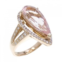 K18PG モルガナイト リング 4.39CT