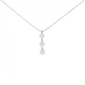 K18WG スリーストーン ダイヤモンド ネックレス 1.00CT