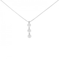K18WG スリーストーン ダイヤモンド ネックレス 1.00CT
